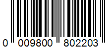 Barcode 0009800802203