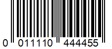 Barcode 0011110444455