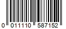 Barcode 0011110587152