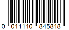 Barcode 0011110845818