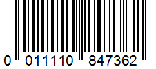 Barcode 0011110847362