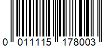 Barcode 0011115178003