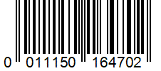 Barcode 0011150164702