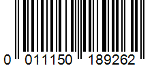 Barcode 0011150189262