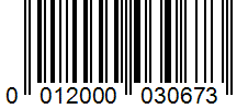 Barcode 0012000030673