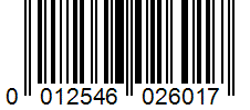 Barcode 0012546026017