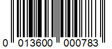 Barcode 0013600000783