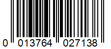 Barcode 0013764027138