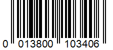 Barcode 0013800103406