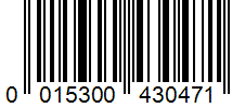 Barcode 0015300430471
