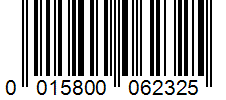 Barcode 0015800062325