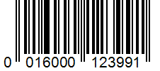 Barcode 0016000123991