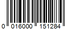 Barcode 0016000151284