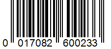 Barcode 0017082600233