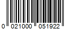 Barcode 0021000051922