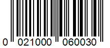 Barcode 0021000060030
