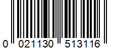 Barcode 0021130513116