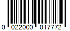 Barcode 0022000017772