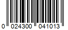 Barcode 0024300041013