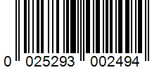 Barcode 0025293002494