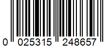 Barcode 0025315248657