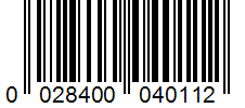 Barcode 0028400040112