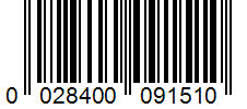 Barcode 0028400091510