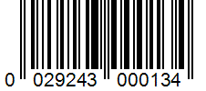 Barcode 0029243000134