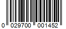 Barcode 0029700001452