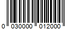 Barcode 0030000012000