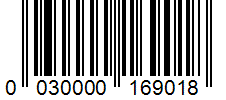 Barcode 0030000169018