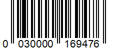 Barcode 0030000169476
