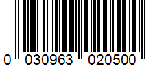 Barcode 0030963020500