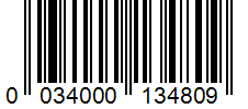 Barcode 0034000134809
