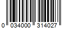 Barcode 0034000314027