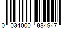 Barcode 0034000984947