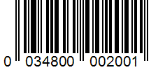 Barcode 0034800002001