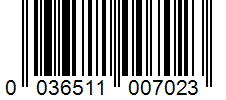 Barcode 0036511007023
