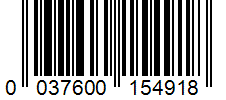 Barcode 0037600154918