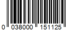 Barcode 0038000151125
