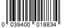 Barcode 0039400018834