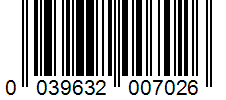 Barcode 0039632007026