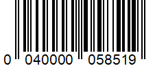 Barcode 0040000058519