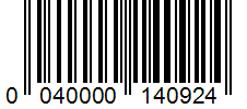 Barcode 0040000140924