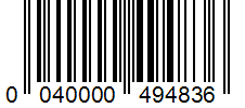 Barcode 0040000494836