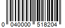 Barcode 0040000518204
