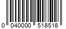 Barcode 0040000518518