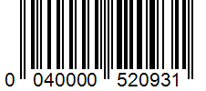Barcode 0040000520931