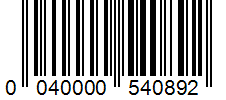 Barcode 0040000540892