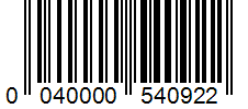 Barcode 0040000540922